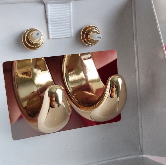 House of Harlow 1960 Gold and Pink Earrings - Picture 2 of 3